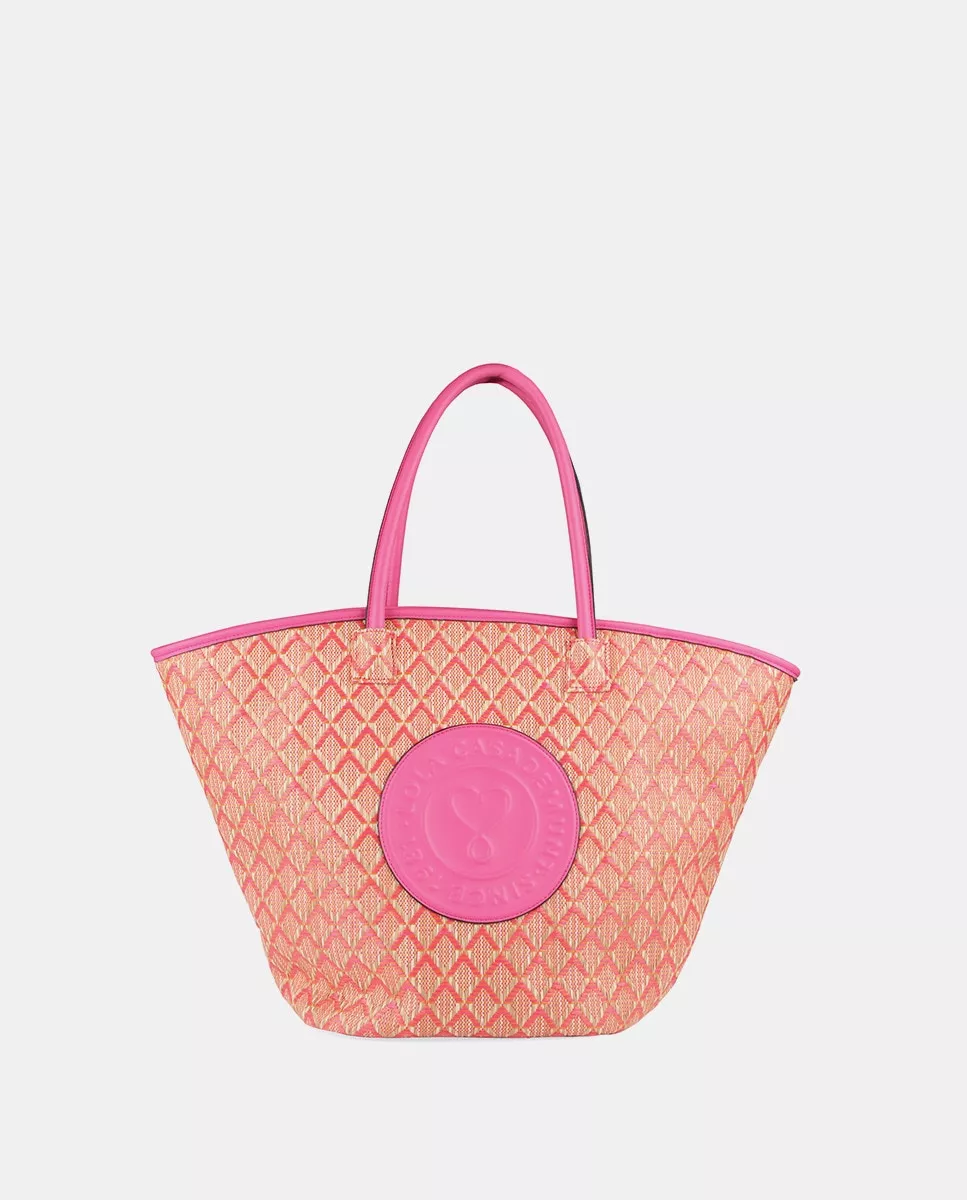 Lola Casademunt - Capazo Efecto Rafia Multicolor Con Sello Y Logo En Oferta Lola Casademunt - Capazo Efecto Rafia Multicolor Con Sello Y Logo Barato