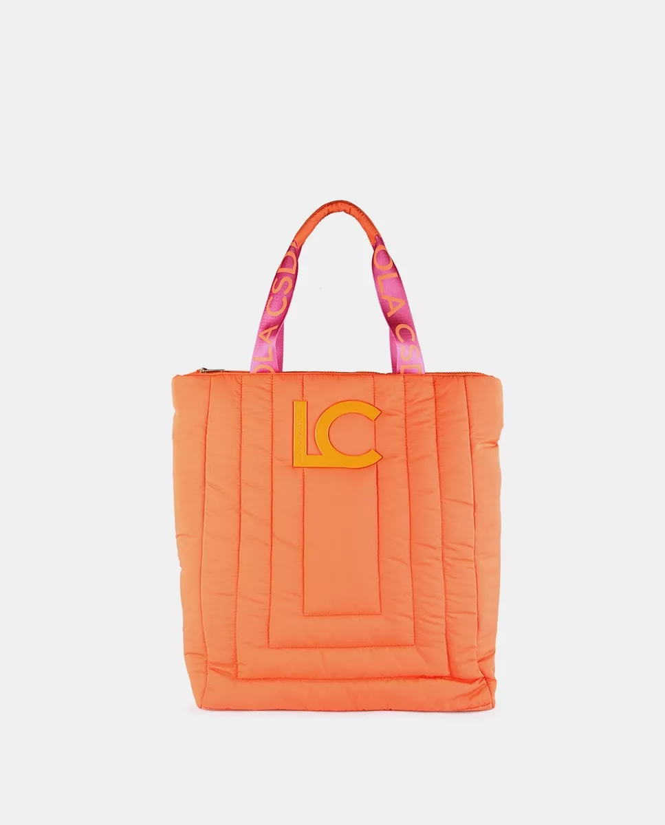 Lola Casademunt - Shopper Acolchado En Naranja Con Logo Frontal LC barato