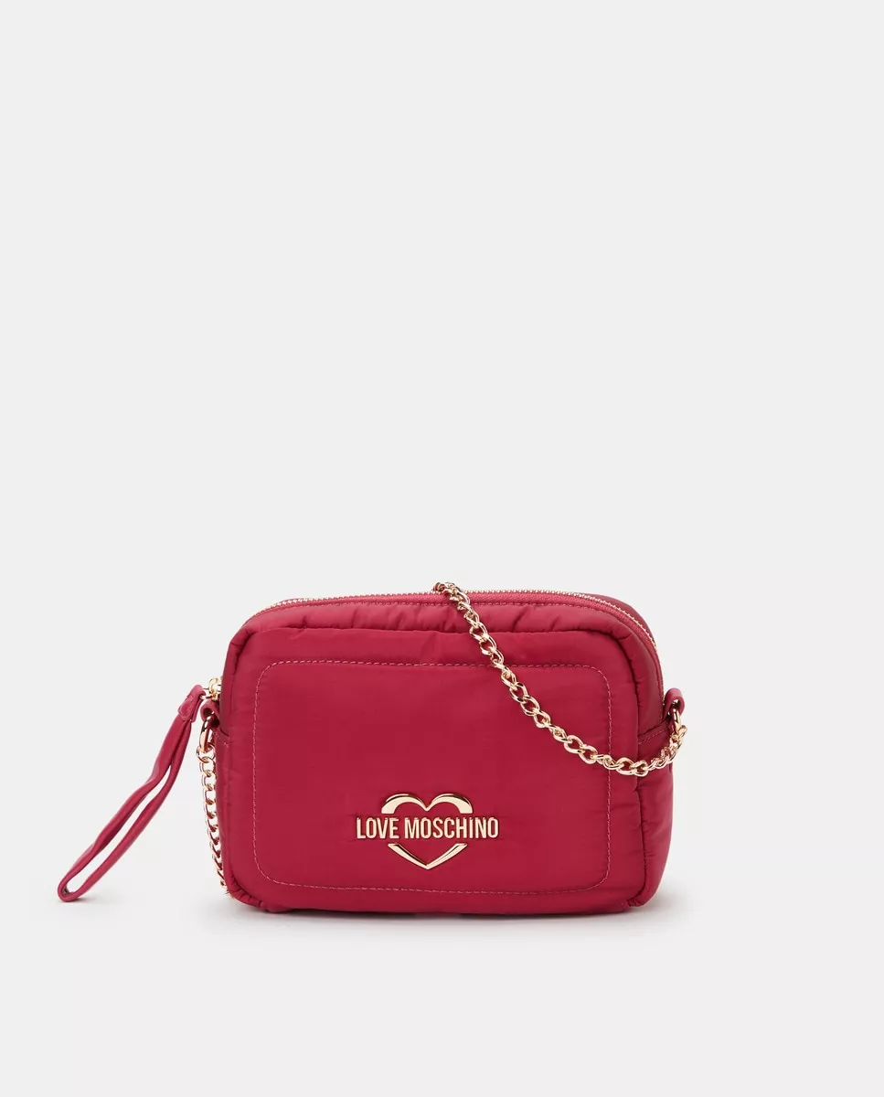 Love Moschino - Bandolera Pequeña De Nylon En Fucsia Con Cremallera En Oferta Love Moschino - Bandolera Pequeña De Nylon En Fucsia Con Cremallera Barato
