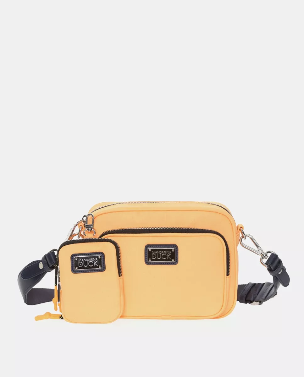 Mandarina Duck - Bandolera Pequeña De Nylon Reciclado En Naranja Flúor Con Charm Extraíble barato