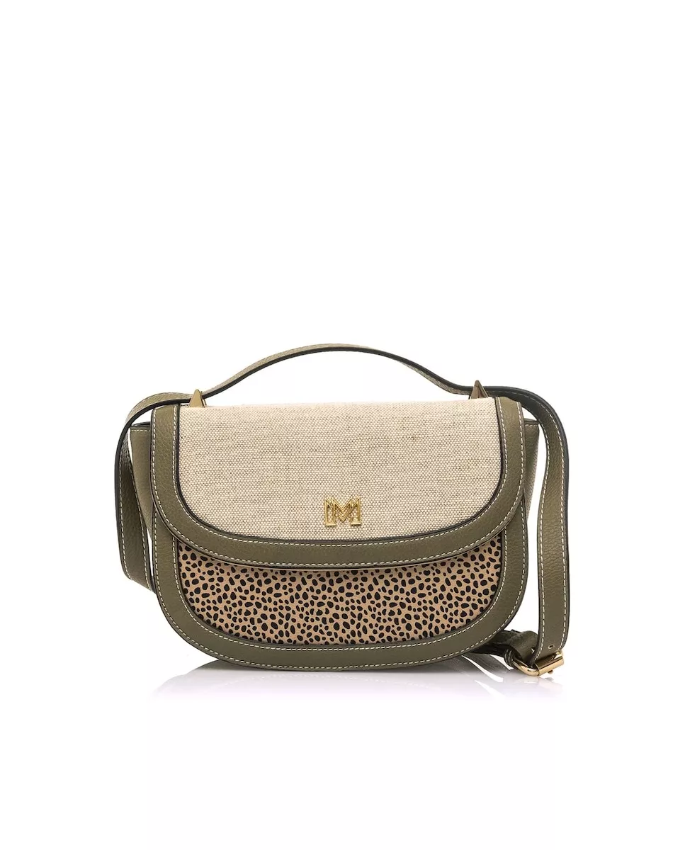Mariamare - Bandolera De Mujer Color Natural Con Detalle En Verde barato