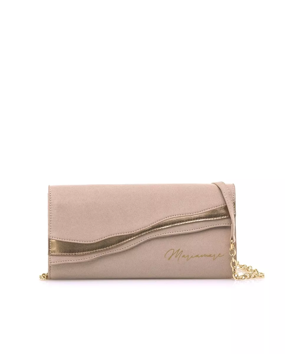 Mariamare - Bolso De Fiesta En Antelina Nude Con Detalles En Dorado barato