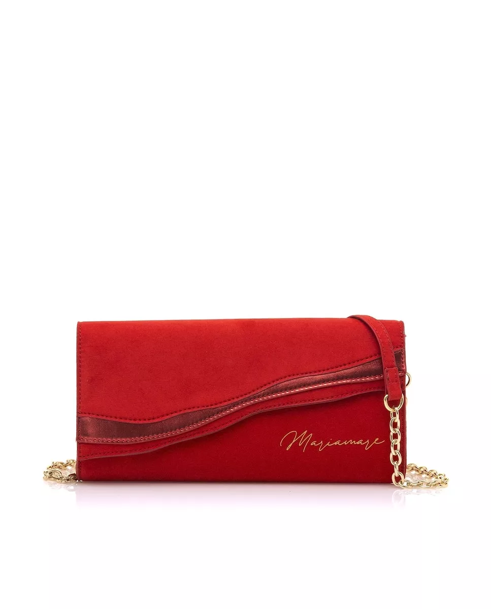 Mariamare - Bolso De Fiesta En Antelina Rojo Con Detalles En Metalizado barato