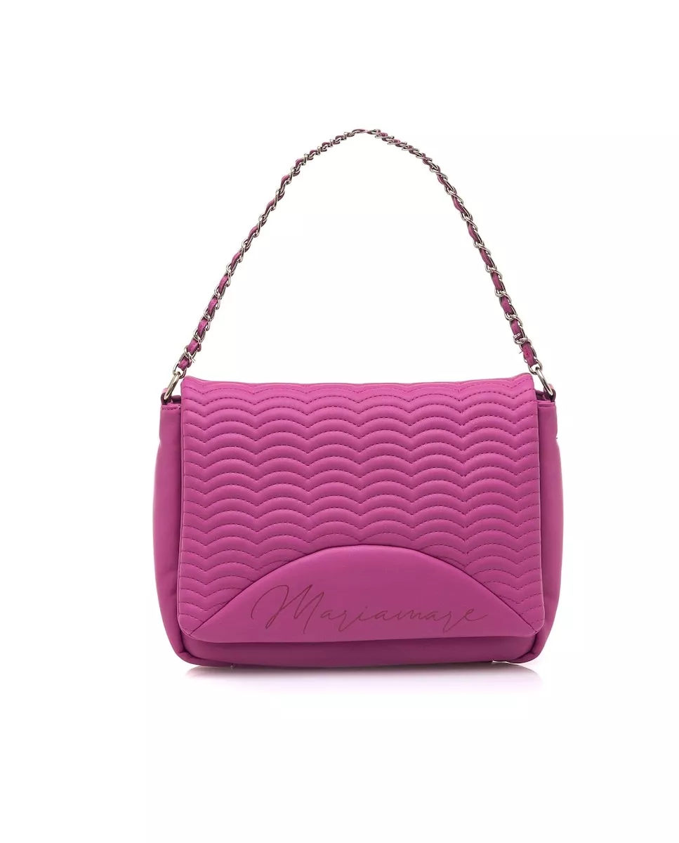 Mariamare - Bolso De Hombro En Color Fucsia Acolchado Y Detalle De Cadena Trenzada Al Tono barato