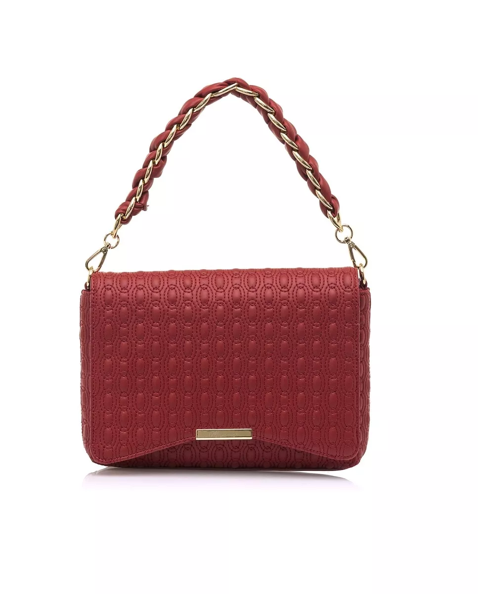Mariamare - Bolso De Hombro En Tejido Acolchado Rojo