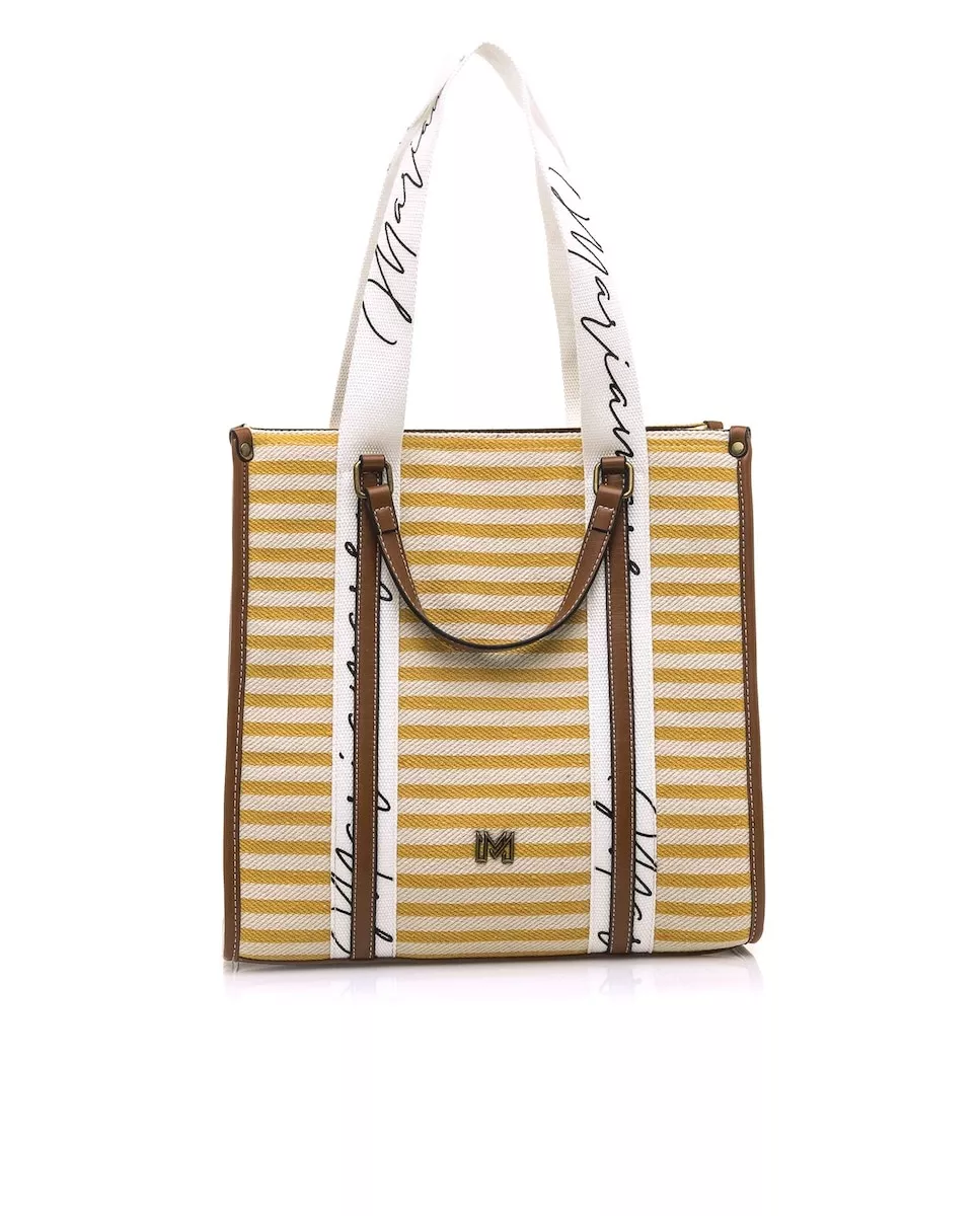 Mariamare - Bolso De Hombro En Tejido De Color Amarillo Y Asas Dobles barato