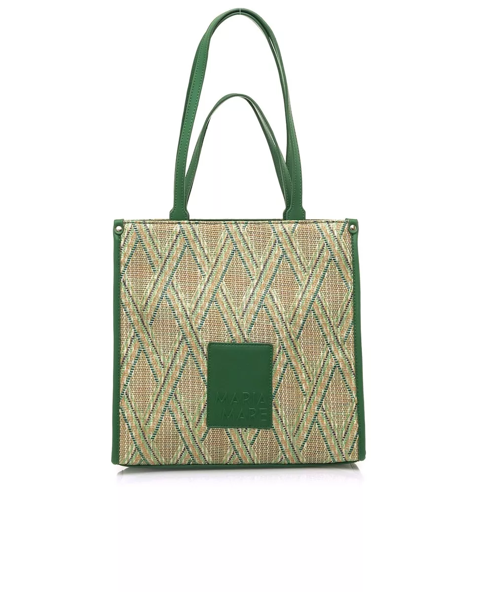 Mariamare - Bolso De Hombro En Tejido De Color Verde Con Asa Doble Y Cierre De Cremallera barato