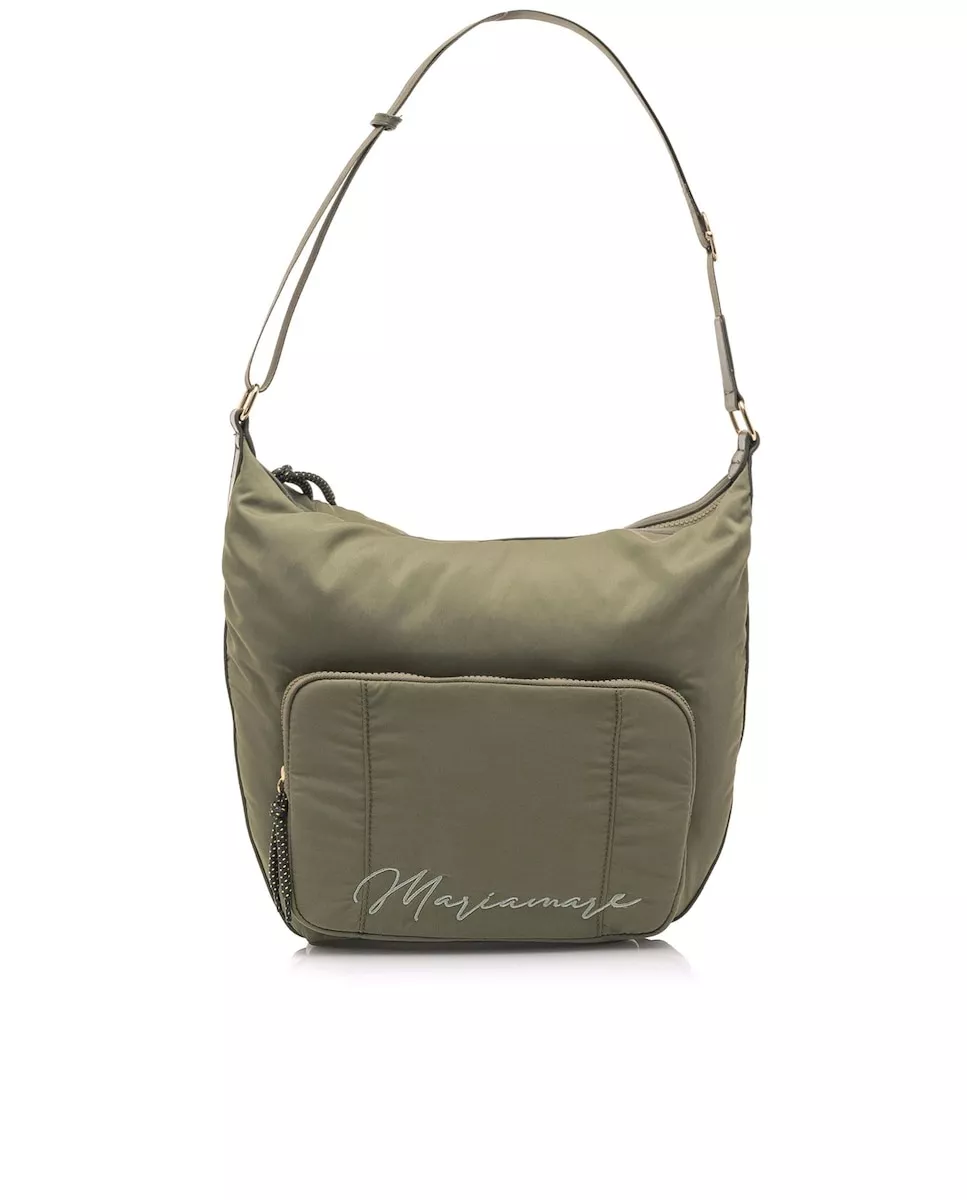 Mariamare - Bolso De Hombro En Tejido De Color Verde Y Bolsillo En El Frontal En Oferta Mariamare - Bolso De Hombro En Tejido De Color Verde Y Bolsillo En El Frontal Barato