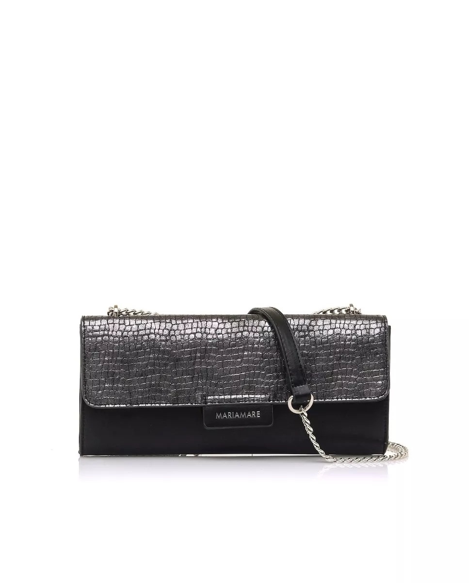 Mariamare - Bolso De Mano De Mujer En Color Negro Con Detalles Metalizados En La Solapa En Oferta Mariamare - Bolso De Mano De Mujer En Color Negro Con Detalles Metalizados En La Solapa Barato