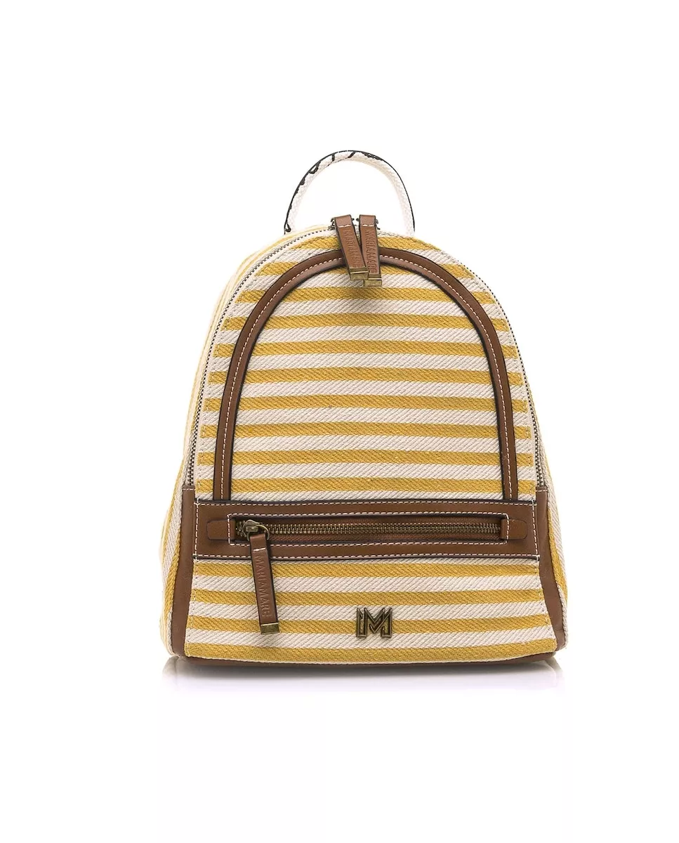 Mariamare - Mochila De Mujer En Tejido De Color Amarillo Con Detalles En Marrón En Oferta Mariamare - Mochila De Mujer En Tejido De Color Amarillo Con Detalles En Marrón Barato