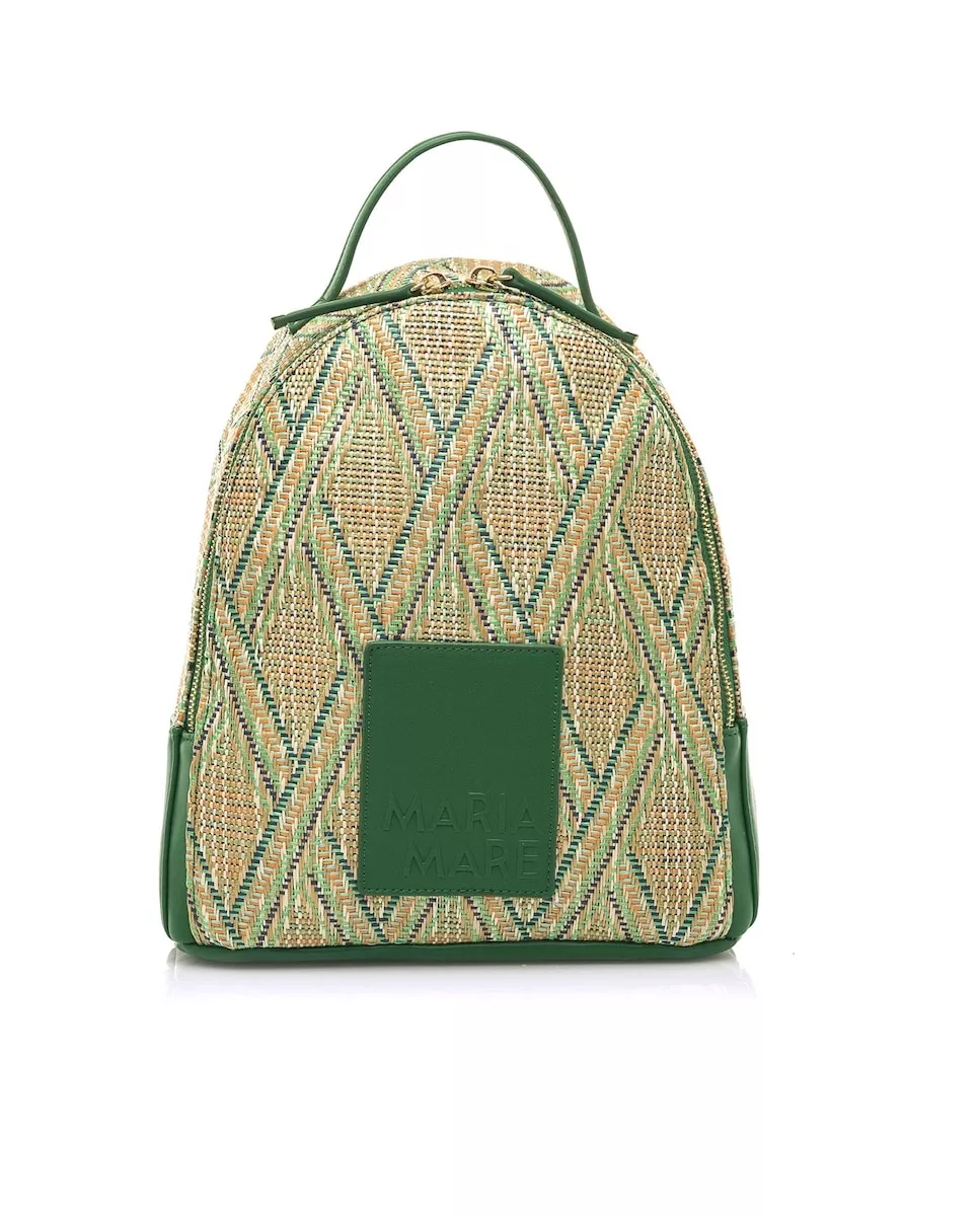 Mariamare - Mochila De Mujer En Tejido Trenzado En Tonos Verdes Y Cremallera Dorada barato