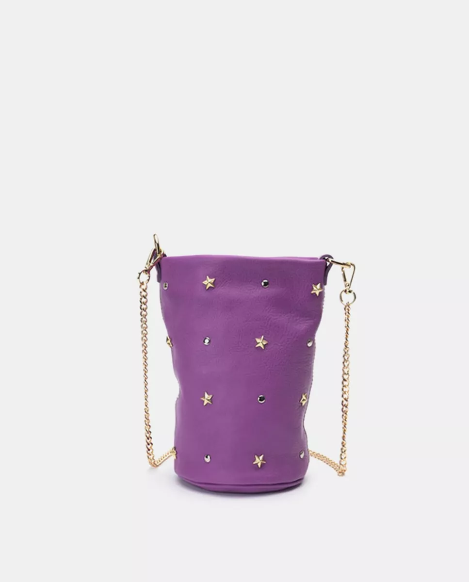 Mercules - Bolso De Fiesta Candy De Piel En Morado Con Apliques De Estrellas barato