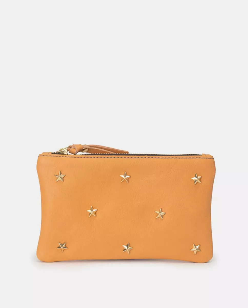 Mercules - Monedero De Piel Naranja Con Estrellas barato