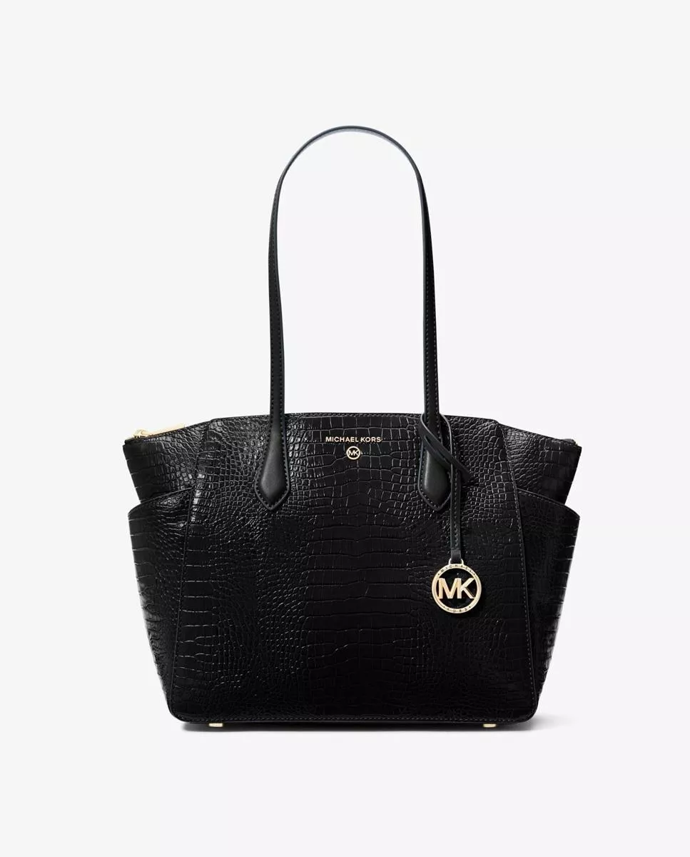 Michael Michael Kors - Bolso De Hombro Marilyn Tote De Piel En Negro En Oferta Michael Michael Kors - Bolso De Hombro Marilyn Tote De Piel En Negro Barato