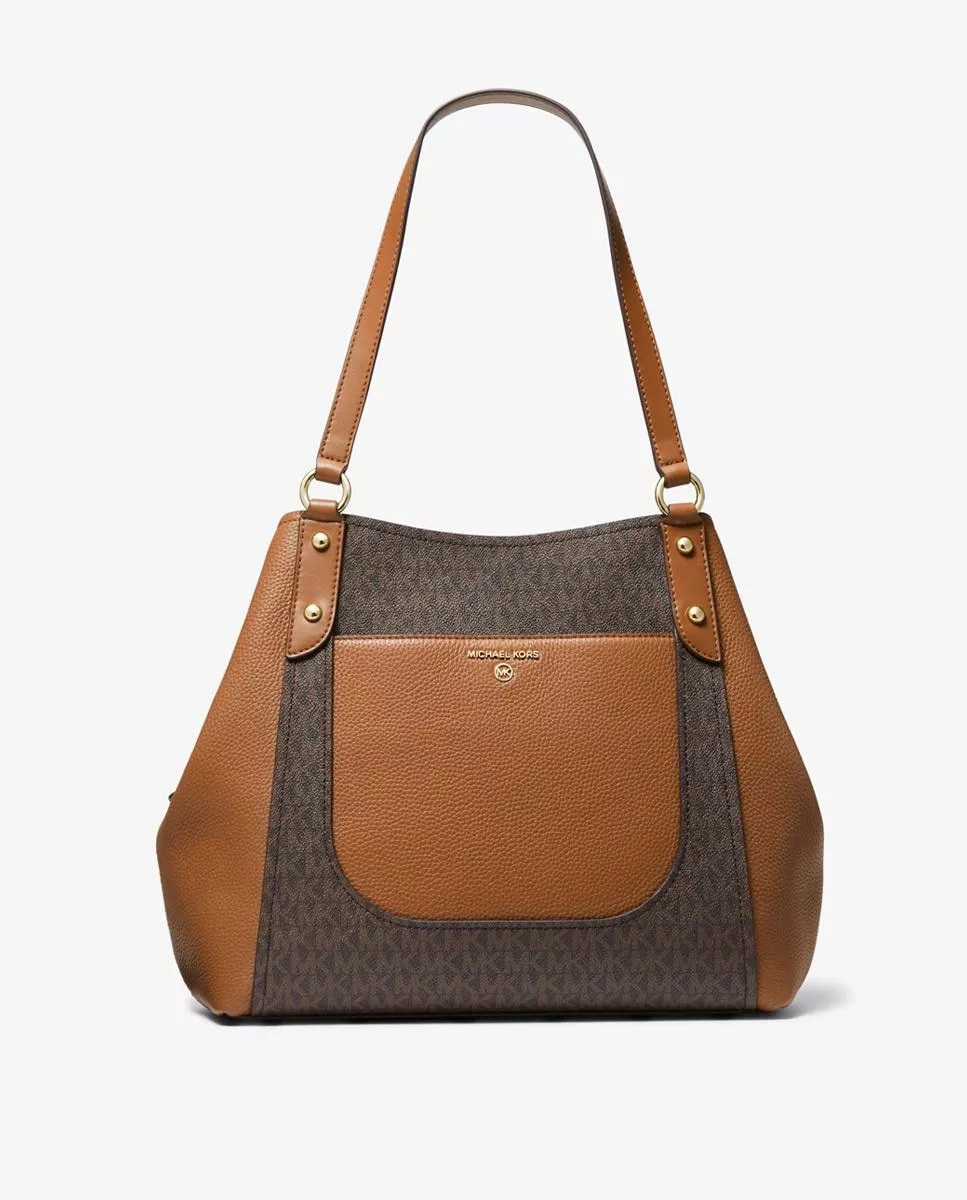 Michael Michael Kors - Bolso De Hombro Molly Tote En Marrón Con Logotipos En Oferta Michael Michael Kors - Bolso De Hombro Molly Tote En Marrón Con Logotipos Barato