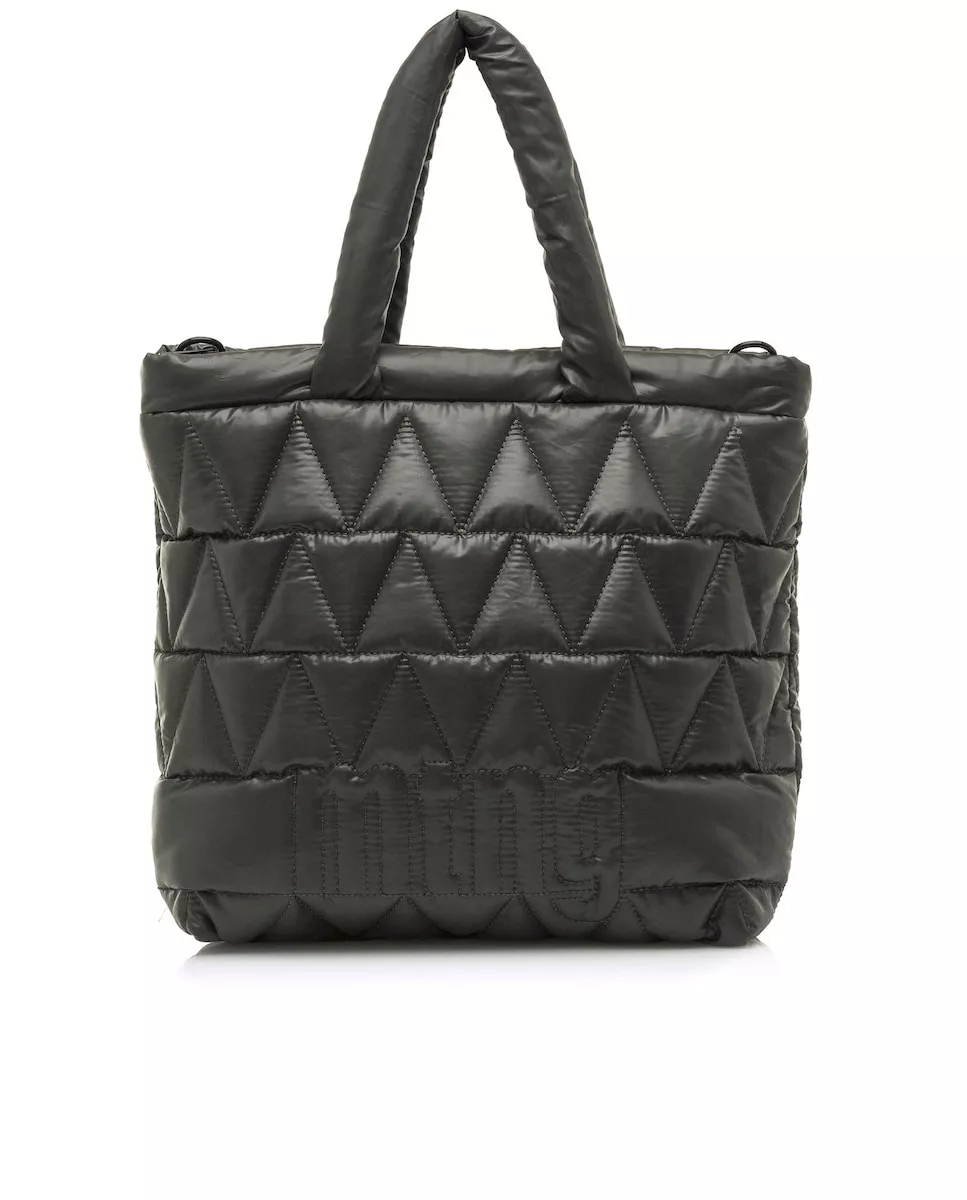 Mustang - Bolso De Hombro Con Tejido Acolchado En Color Negro Con Cremallera barato