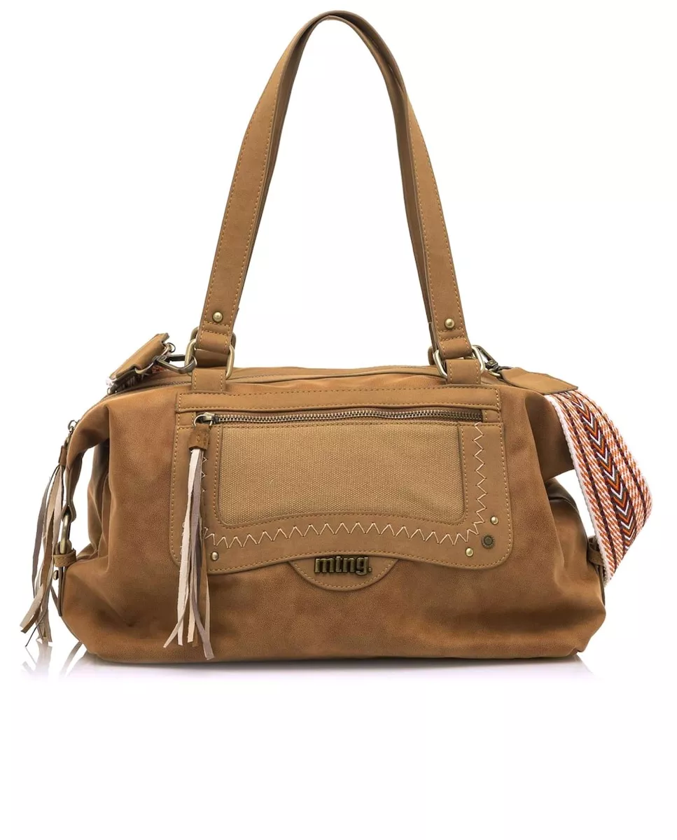 Mustang - Bolso De Hombro En Color Marrón Con Detalle Boho En Oferta Mustang - Bolso De Hombro En Color Marrón Con Detalle Boho Barato