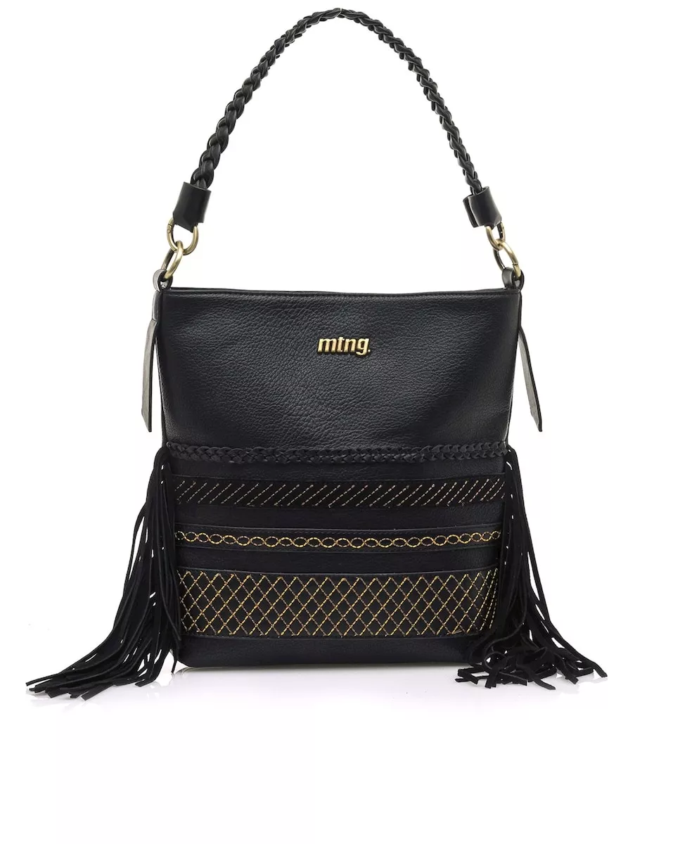 Mustang - Bolso De Hombro En Color Negro Con Cremallera barato