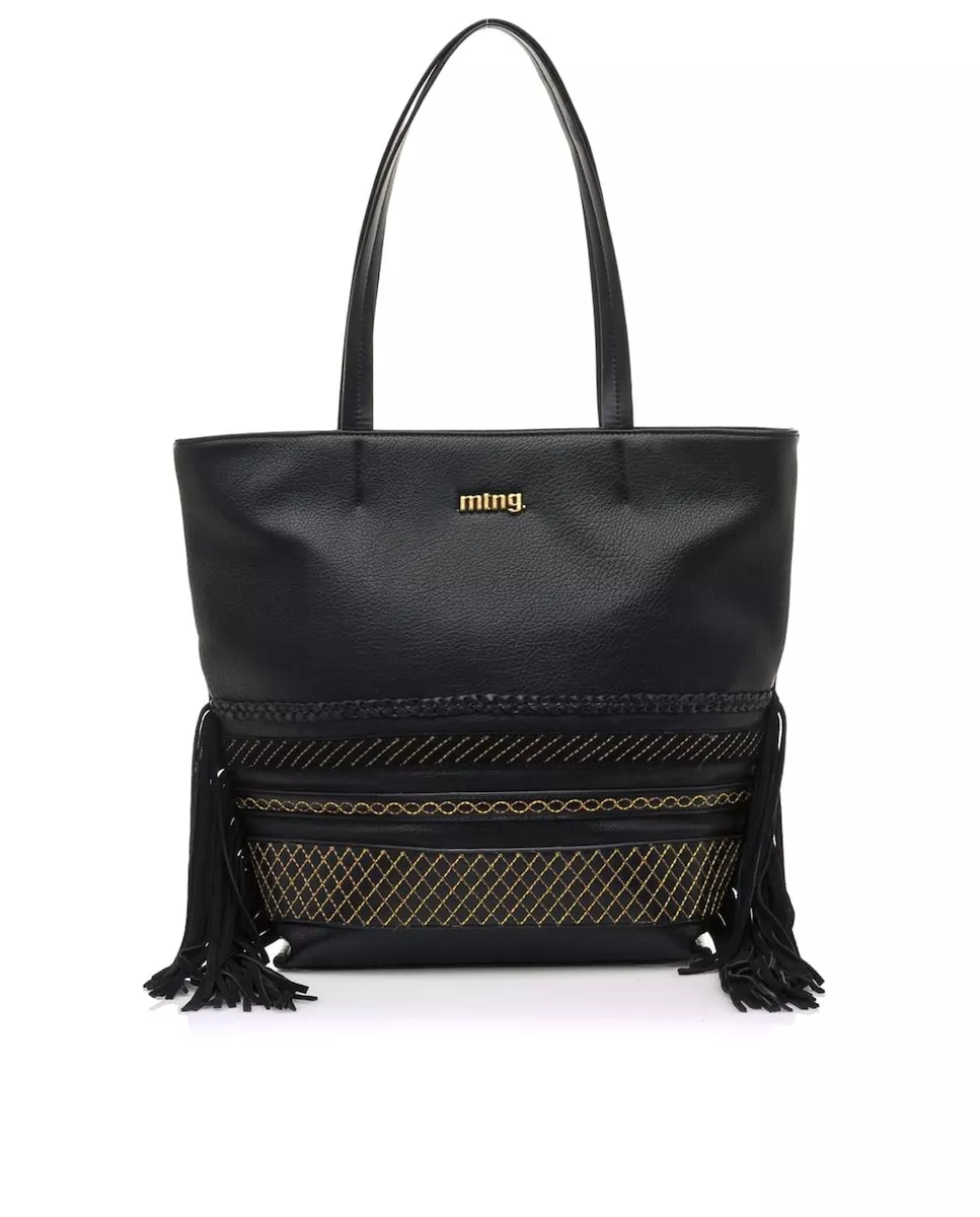 Mustang - Bolso De Hombro En Color Negro Con Detalle De Flecos En Oferta Mustang - Bolso De Hombro En Color Negro Con Detalle De Flecos Barato