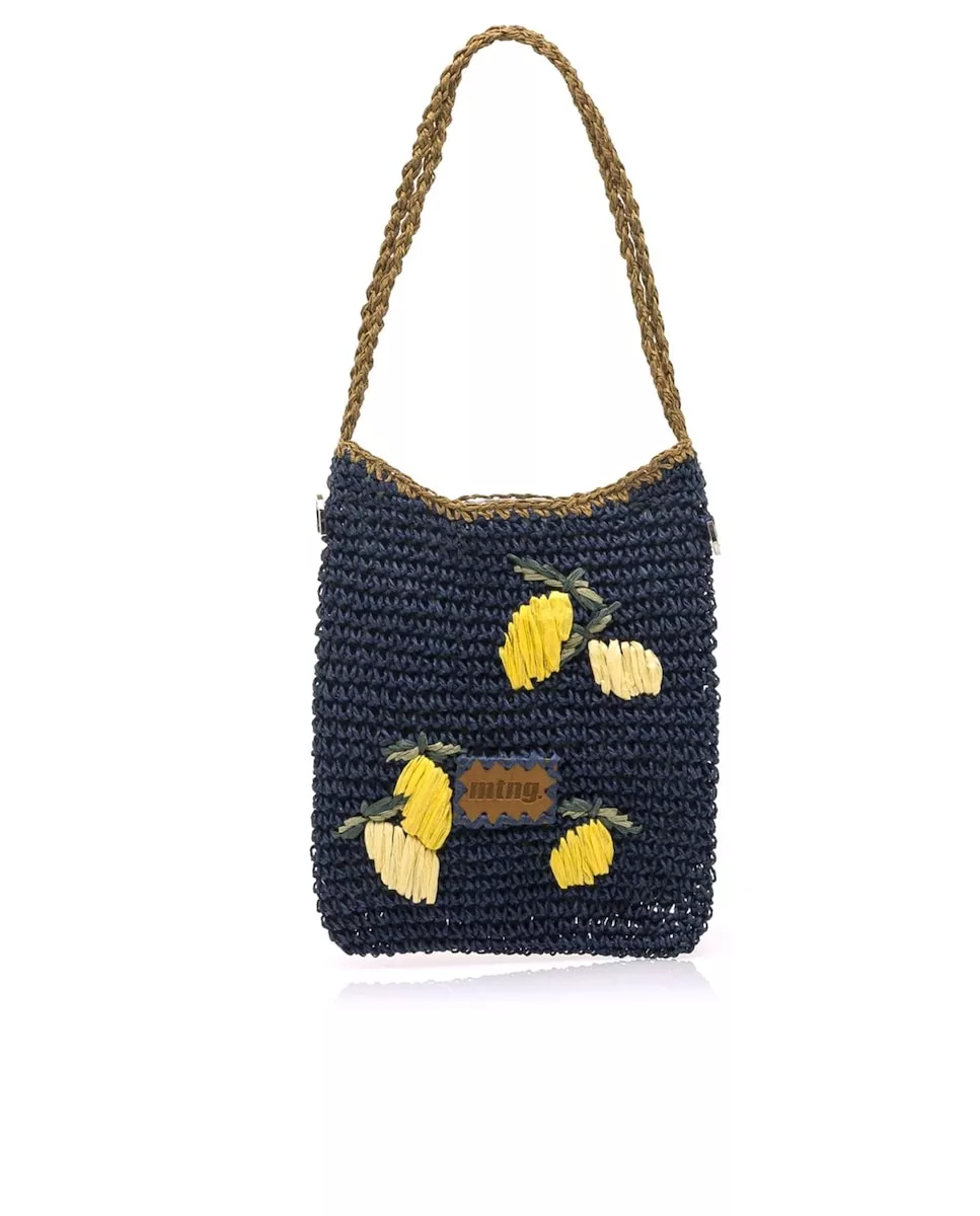 Mustang - Bolso De Hombro En Tejido Trenzado Azul Con Detalle De Rafia En Oferta Mustang - Bolso De Hombro En Tejido Trenzado Azul Con Detalle De Rafia Barato