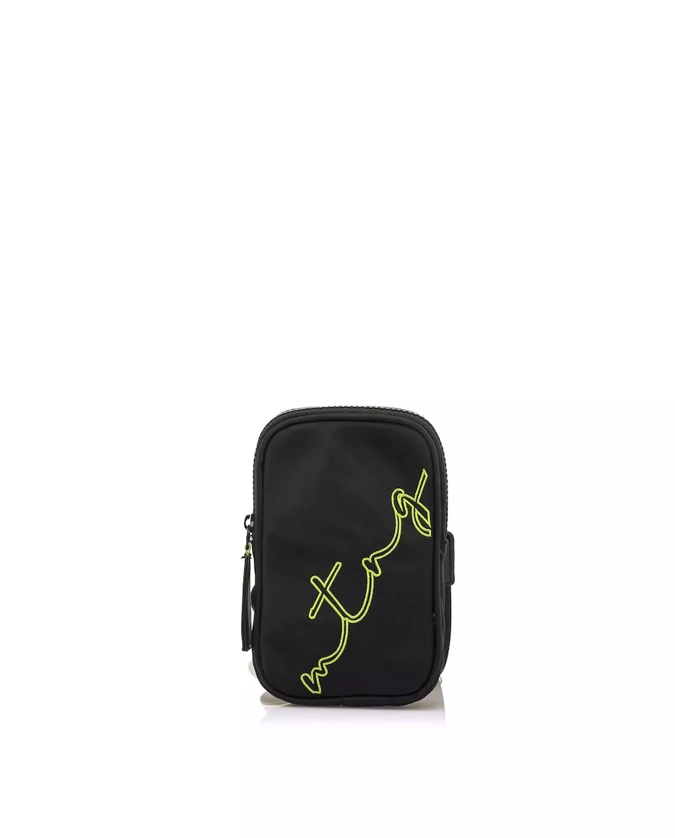 Mustang - Bolso Para M�vil En Color Negro Con Logo Cruzado En Fl�or barato