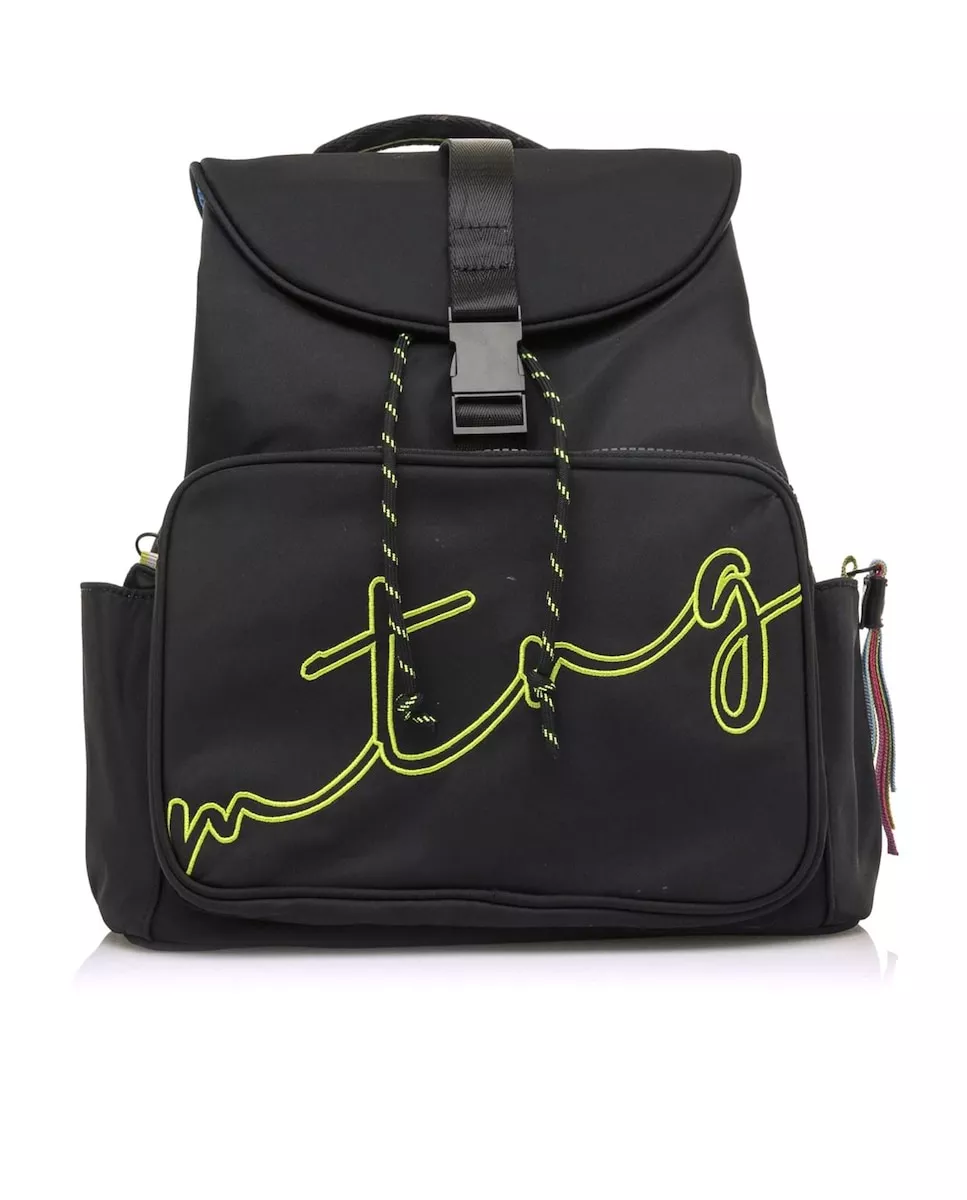 Mustang - Mochila De Mujer En Color Blanco Con Negro De Logo En Amarillo barato