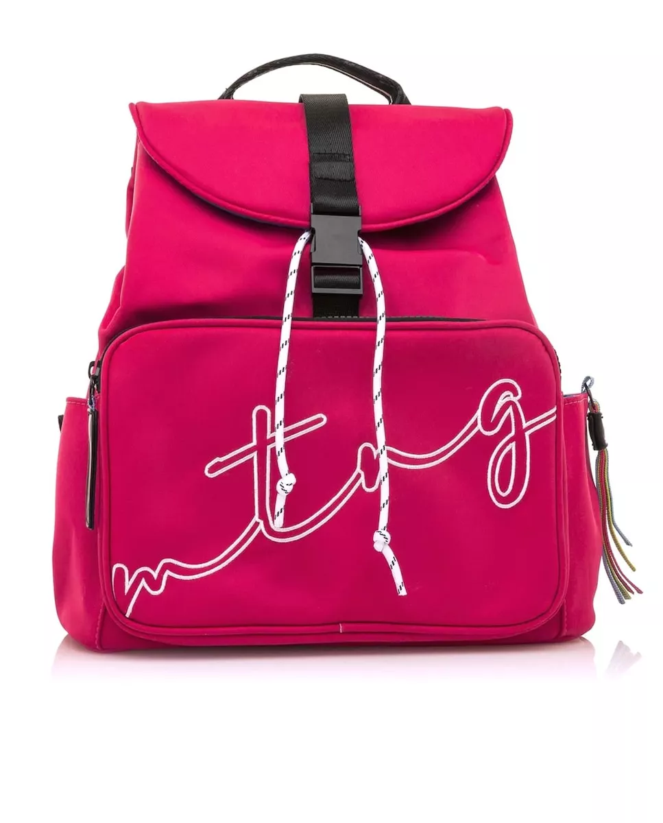 Mustang - Mochila De Mujer En Color Fucsia Con De De Logo En Blanco En Oferta Mustang - Mochila De Mujer En Color Fucsia Con De De Logo En Blanco Barato