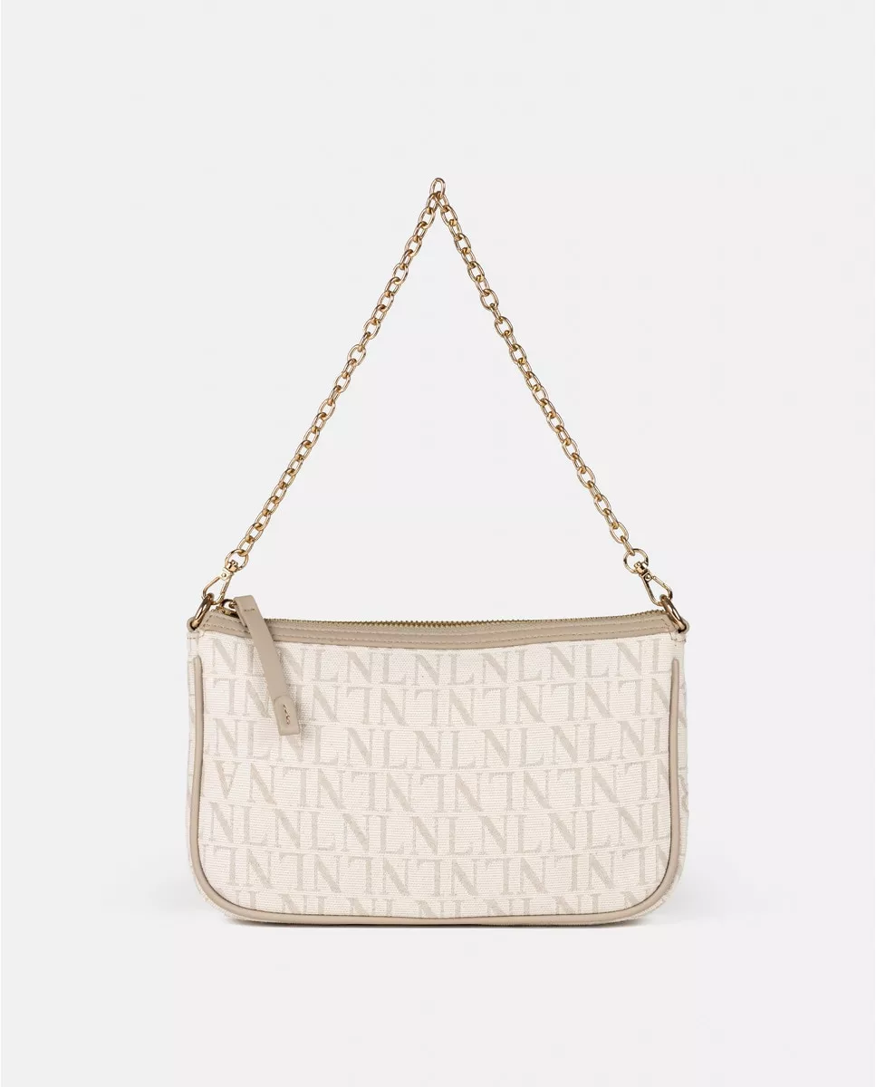 Naulover - Bolso De Hombro En Beige Con Logo All Over Con Bandolera En Oferta Naulover - Bolso De Hombro En Beige Con Logo All Over Con Bandolera Barato