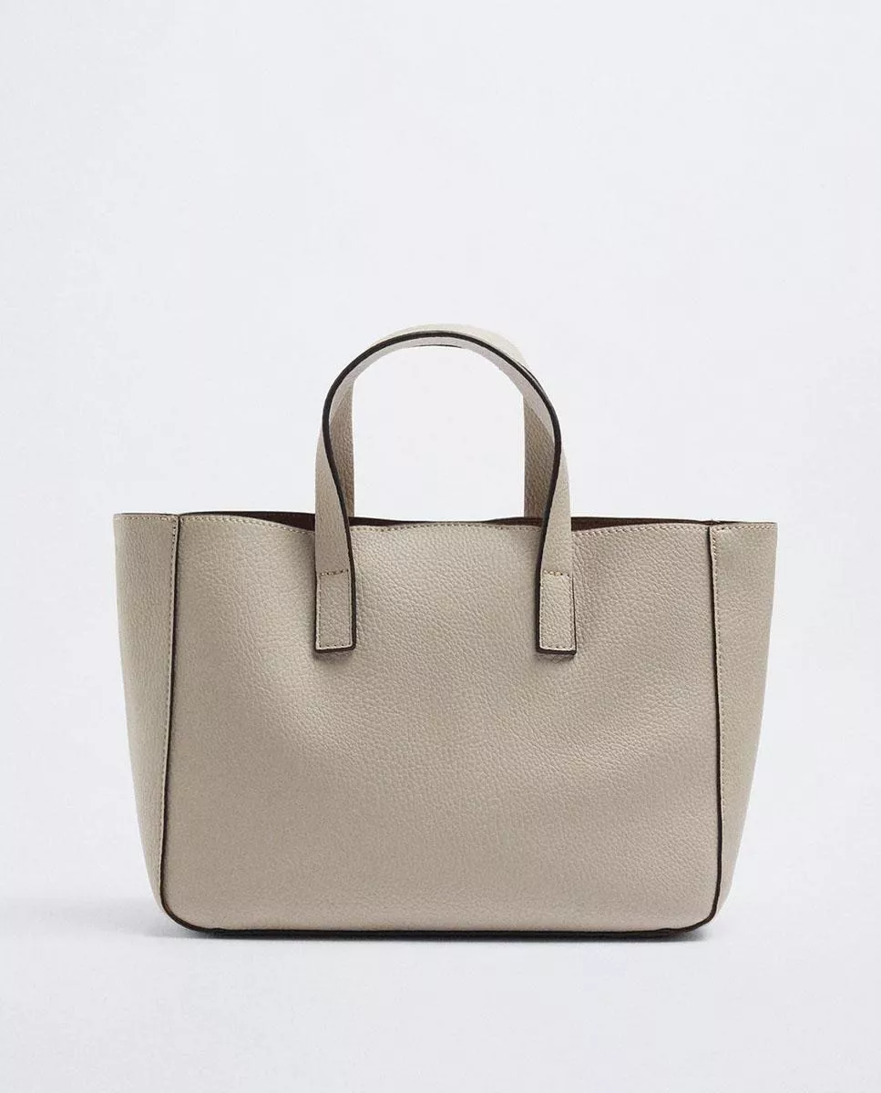 Parfois - Bolso De Mano Estilo Tote Grande Con Cierre De Botón En Natural barato