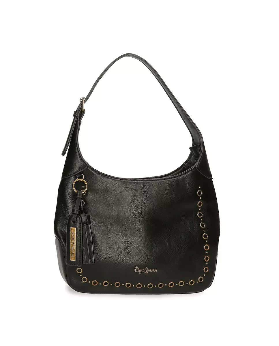 Pepe Jeans - Bolso De Hombro Camper Color Negro Con Bandolera Ajustable En Oferta Pepe Jeans - Bolso De Hombro Camper Color Negro Con Bandolera Ajustable Barato