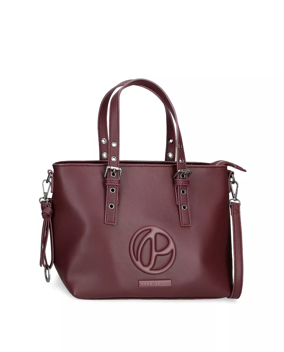 Pepe Jeans - Bolso De Hombro Mara Con Bandolera Color Burdeos barato