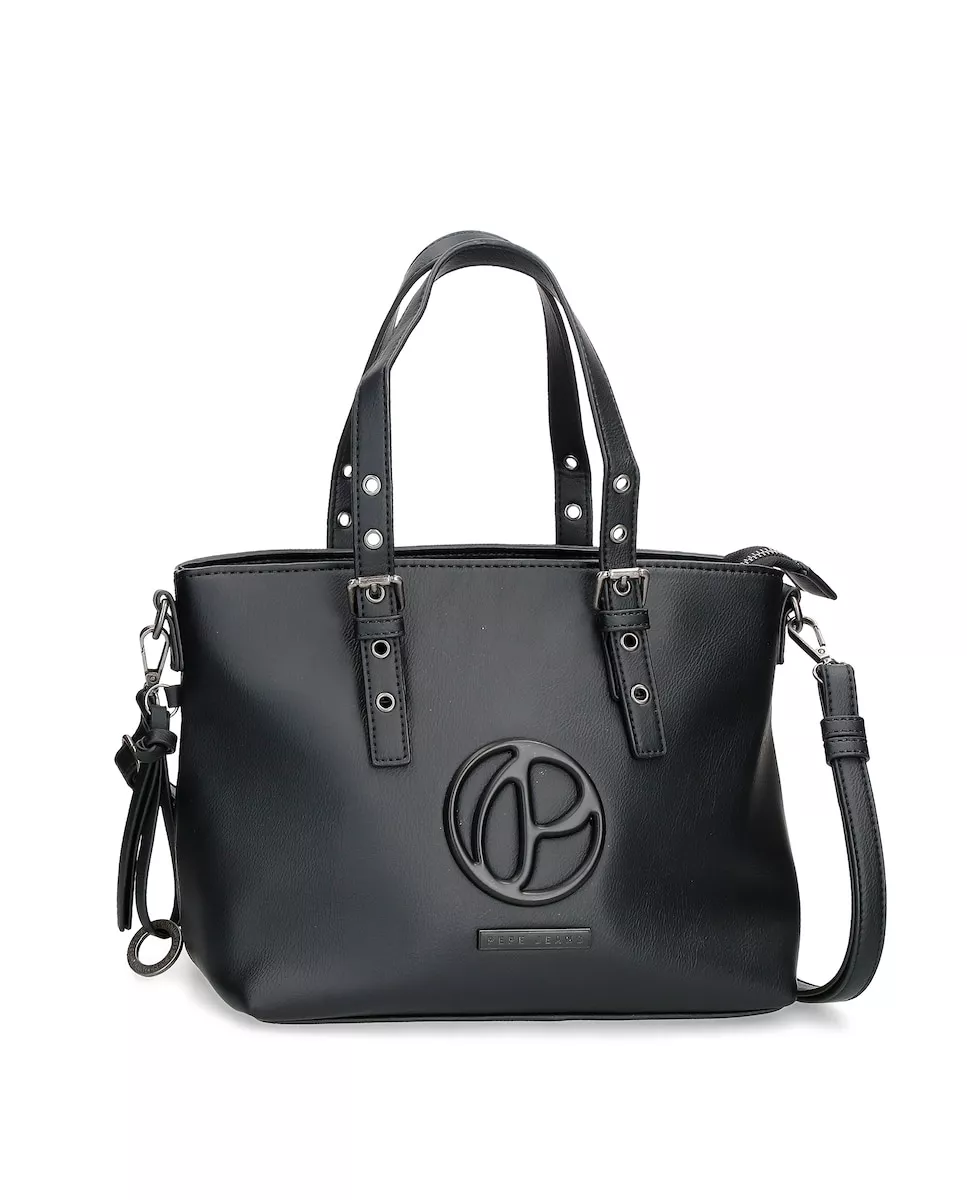 Pepe Jeans - Bolso De Hombro Mara Con Bandolera Color Negro En Oferta Pepe Jeans - Bolso De Hombro Mara Con Bandolera Color Negro Barato