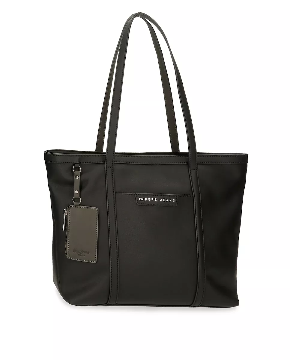 Pepe Jeans - Bolso De Hombro Piere Color Negro Tipo Tote En Oferta Pepe Jeans - Bolso De Hombro Piere Color Negro Tipo Tote Barato