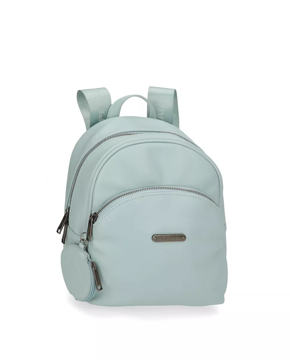 Pepe Jeans - Mochila De Mujer Salma Color Azul Con Bolsillo Frontal barato