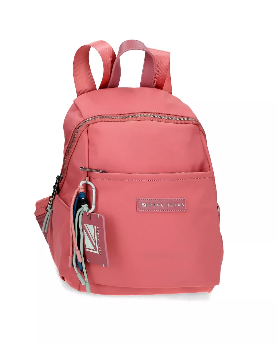 Pepe Jeans - Mochila De Mujer Tessa Color Fresa Con Bolsillos Laterales En Oferta Pepe Jeans - Mochila De Mujer Tessa Color Fresa Con Bolsillos Laterales Barato