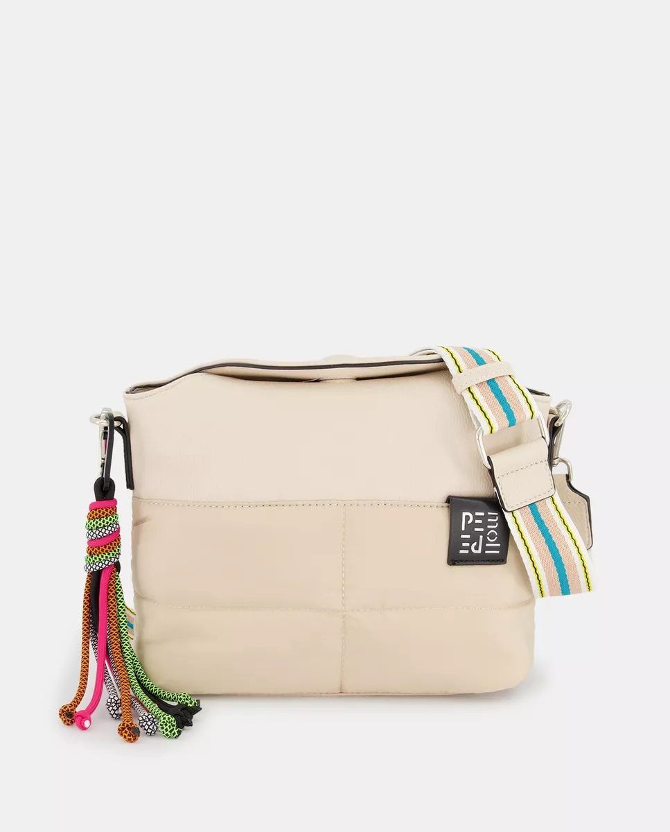 Pepe Moll - Bandolera Beige Combinada Con Dos Materiales De Nylon Y Sintético barato
