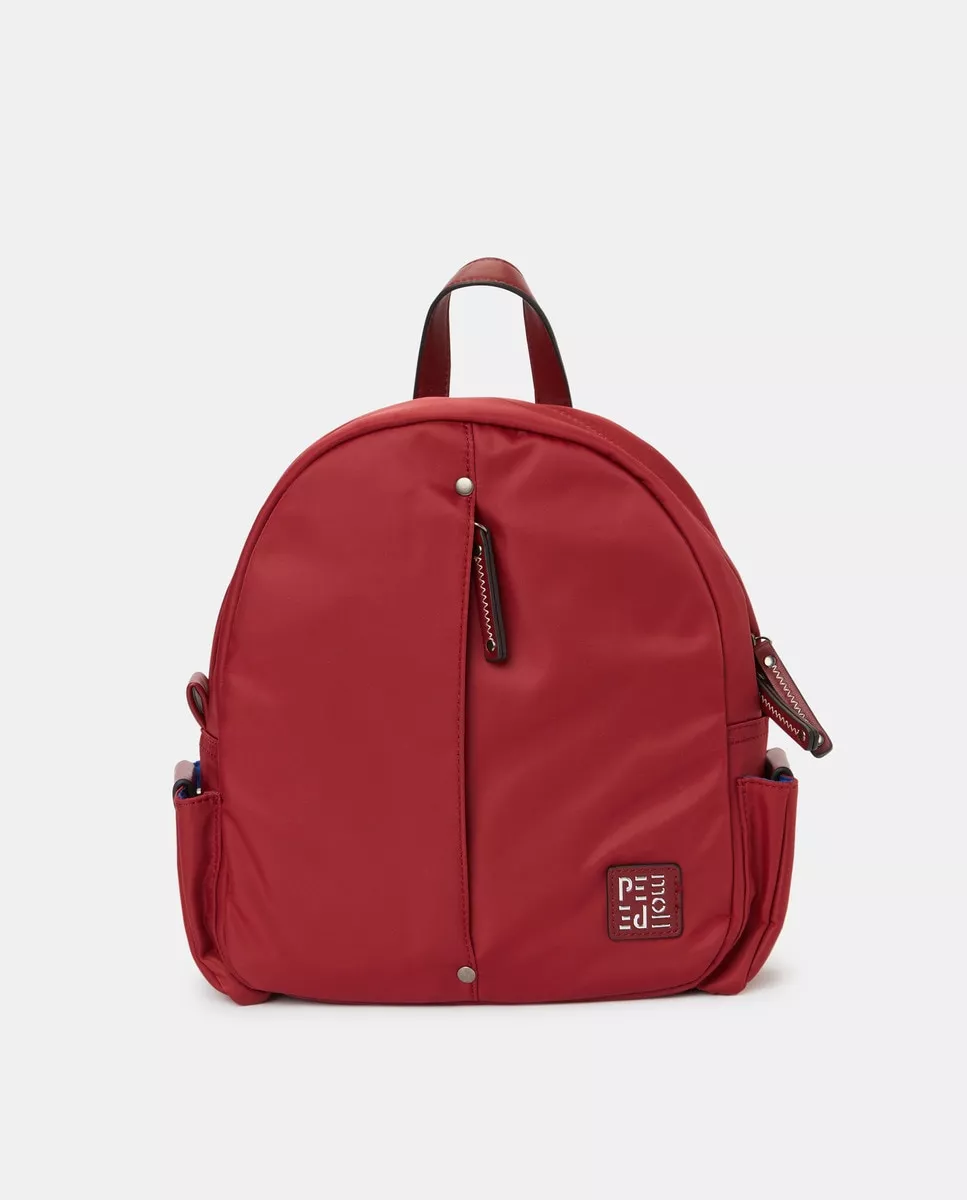 Pepe Moll - Mochila De Nylon Reciclado En Burdeos Con Doble Bolsillo Exterior En Oferta Pepe Moll - Mochila De Nylon Reciclado En Burdeos Con Doble Bolsillo Exterior Barato
