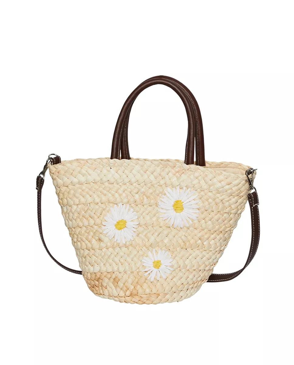 Pieces - Bolso Cesto De Mujer Con Margaritas barato