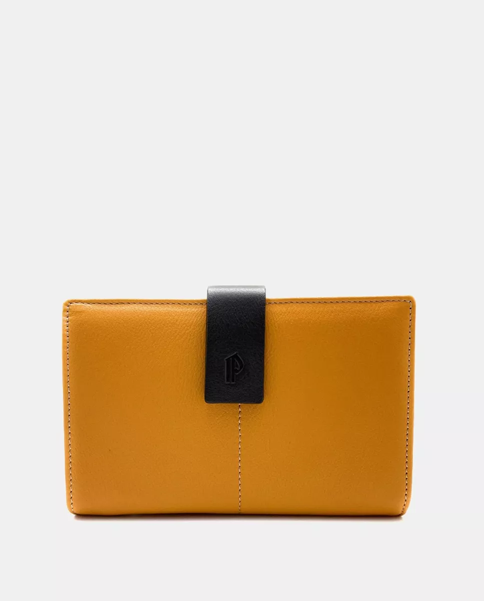 Pielnoble - Cartera Grande De Piel En Mostaza Con Correa A Contraste En Oferta Pielnoble - Cartera Grande De Piel En Mostaza Con Correa A Contraste Barato