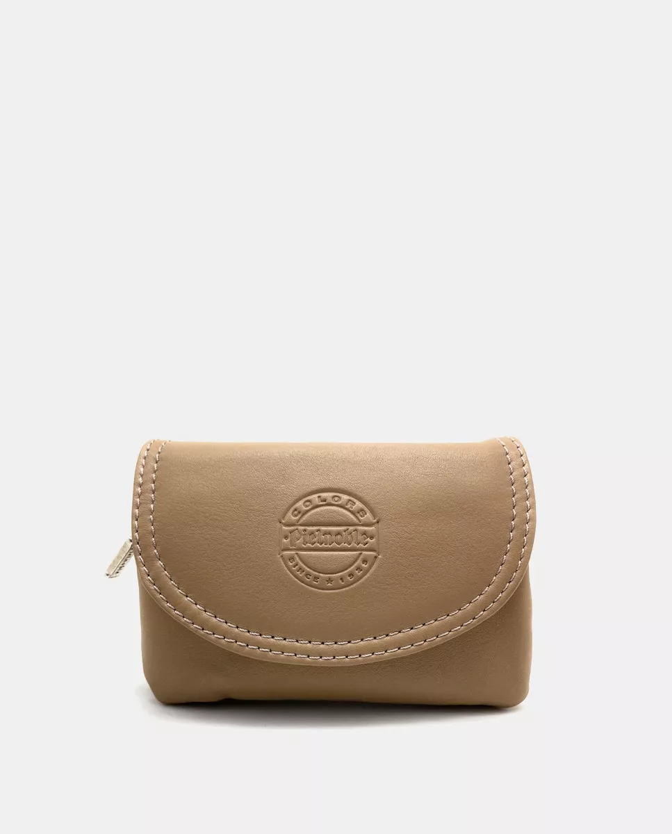 Pielnoble - Monedero De Piel En Beige Con Solapa Y Cremallera barato