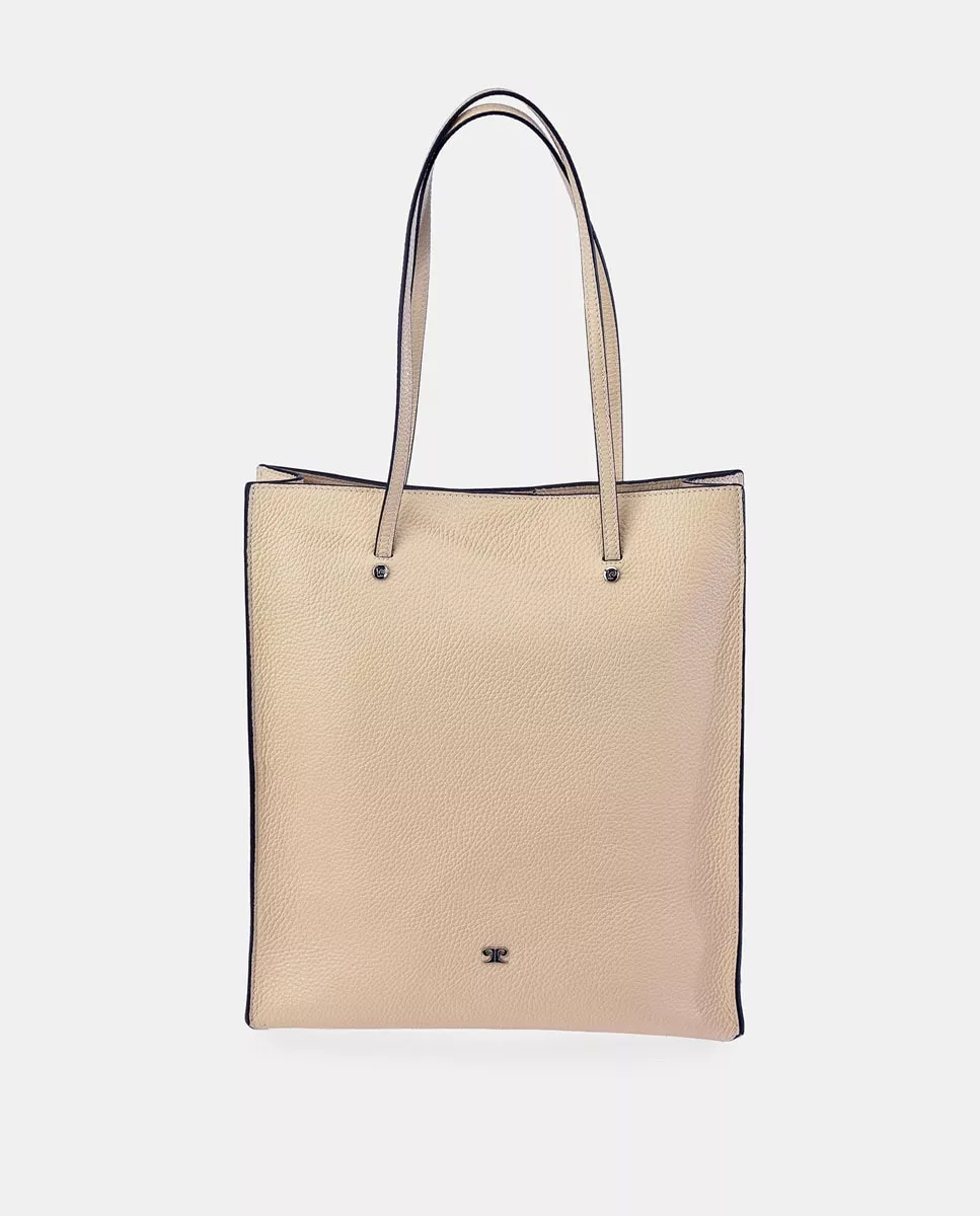 Pierre Cardin - Bolso Shopper De Piel En Beige Con Bolsillos Interiores En Oferta Pierre Cardin - Bolso Shopper De Piel En Beige Con Bolsillos Interiores Barato