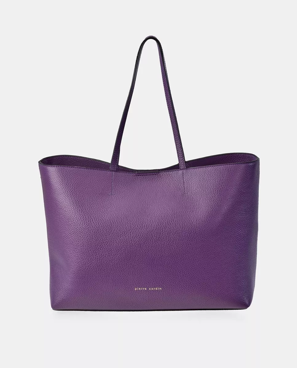 Pierre Cardin - Bolso Shopping De Piel Morado barato