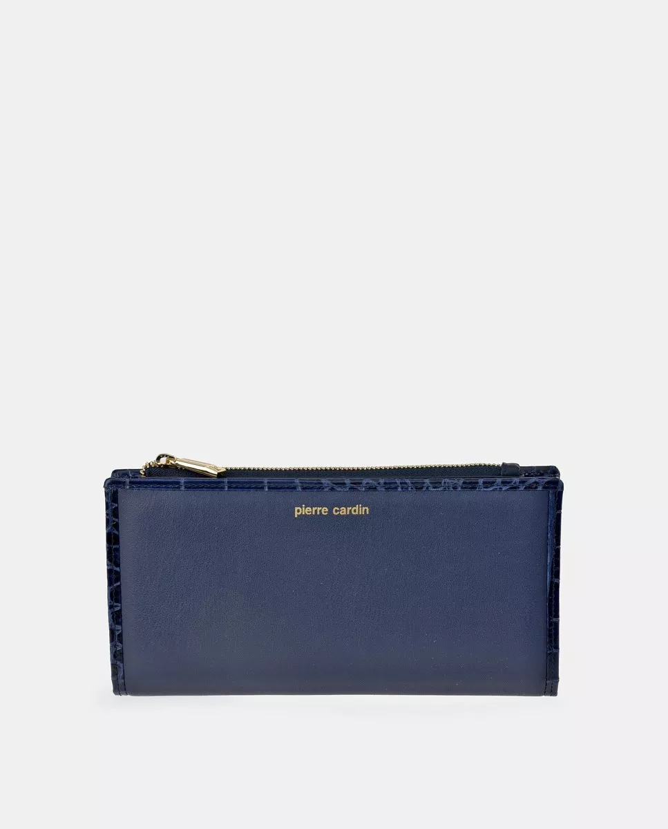 Pierre Cardin - Cartera Grande Azul Marino Con Broches Metálicos En Oferta Pierre Cardin - Cartera Grande Azul Marino Con Broches Metálicos Barato