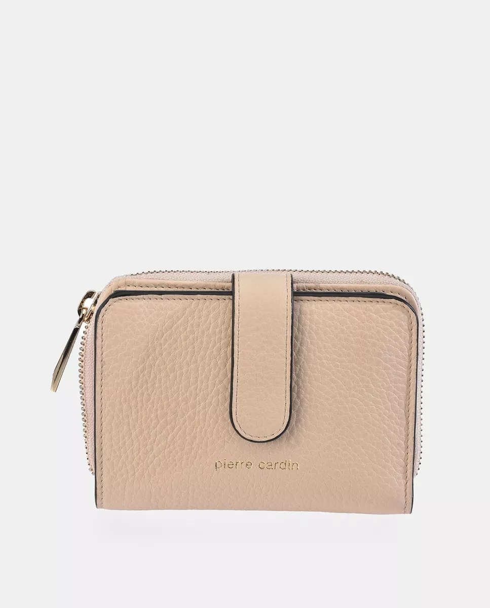 Pierre Cardin - Cartera Mediana De Piel Beige barato