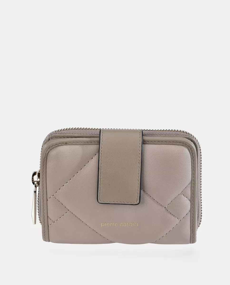 Pierre Cardin - Cartera Pequeña Acolchada Beige Con Cremallera barato