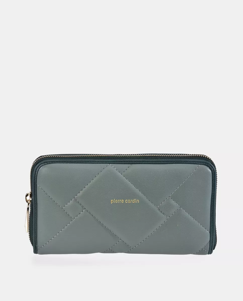 Pierre Cardin - Monedero Grande Acolchado Azul Claro Con Cremallera barato