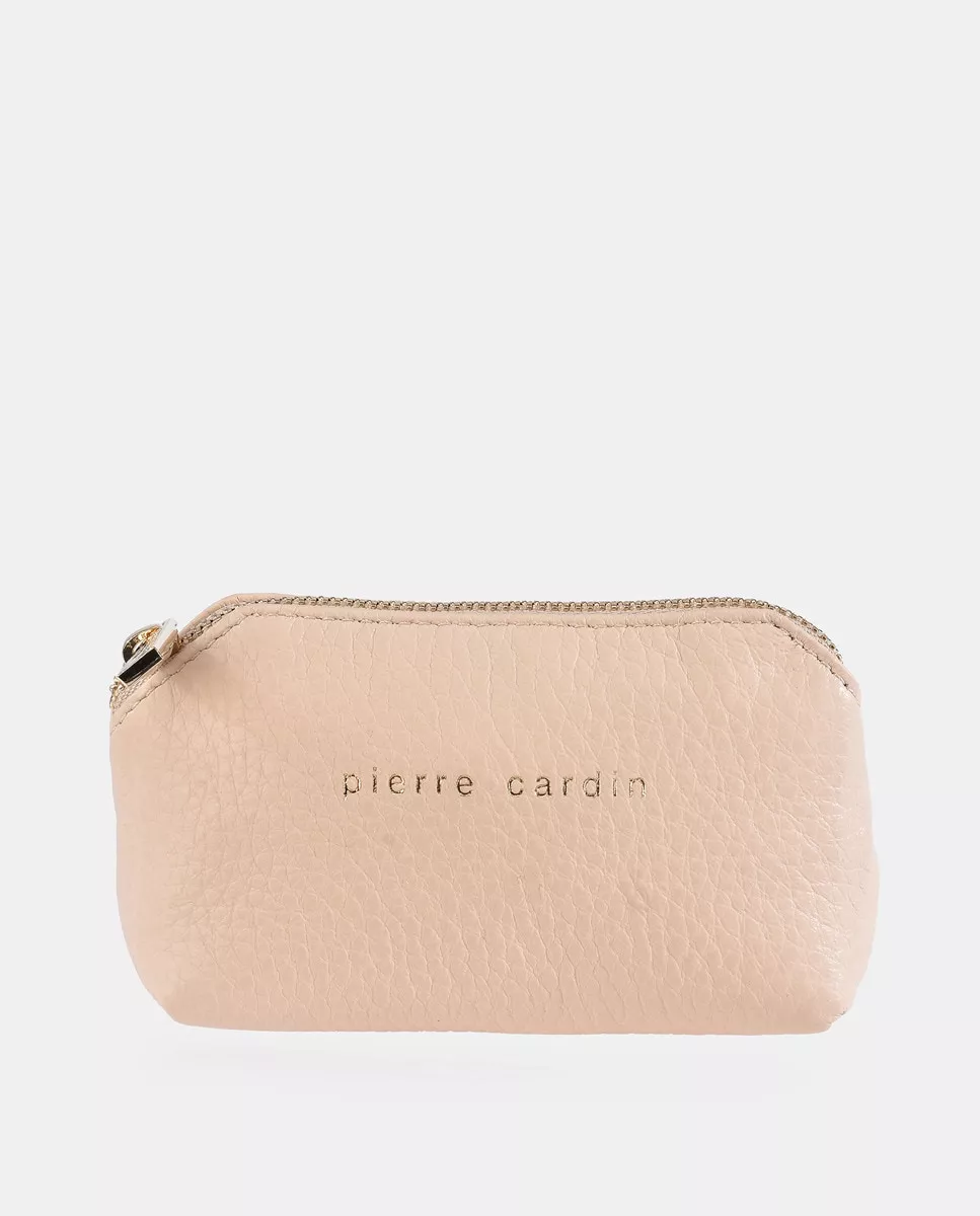 Pierre Cardin - Monedero Pequeño De Piel Beige barato