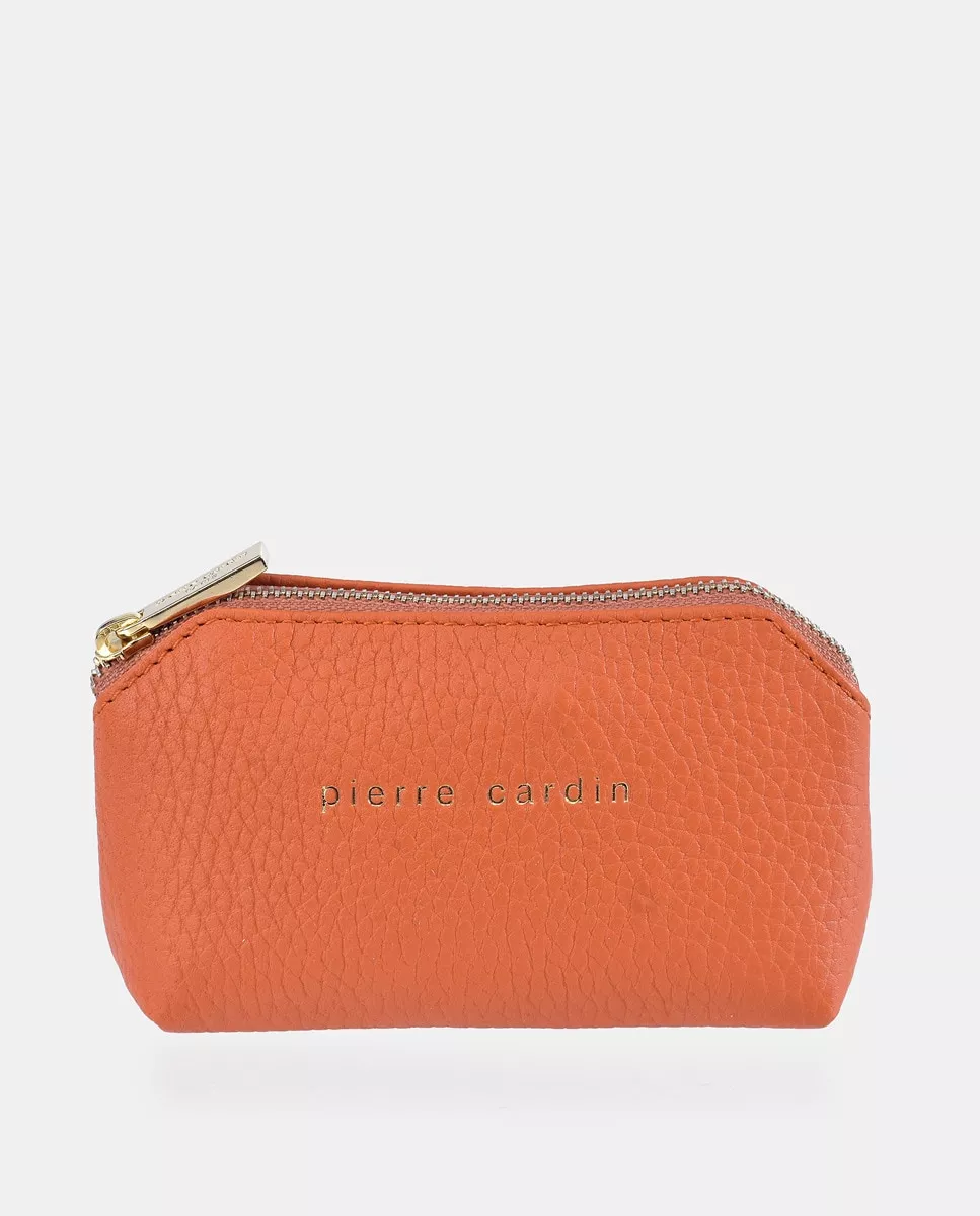 Pierre Cardin - Monedero Pequeño De Piel Naranja barato