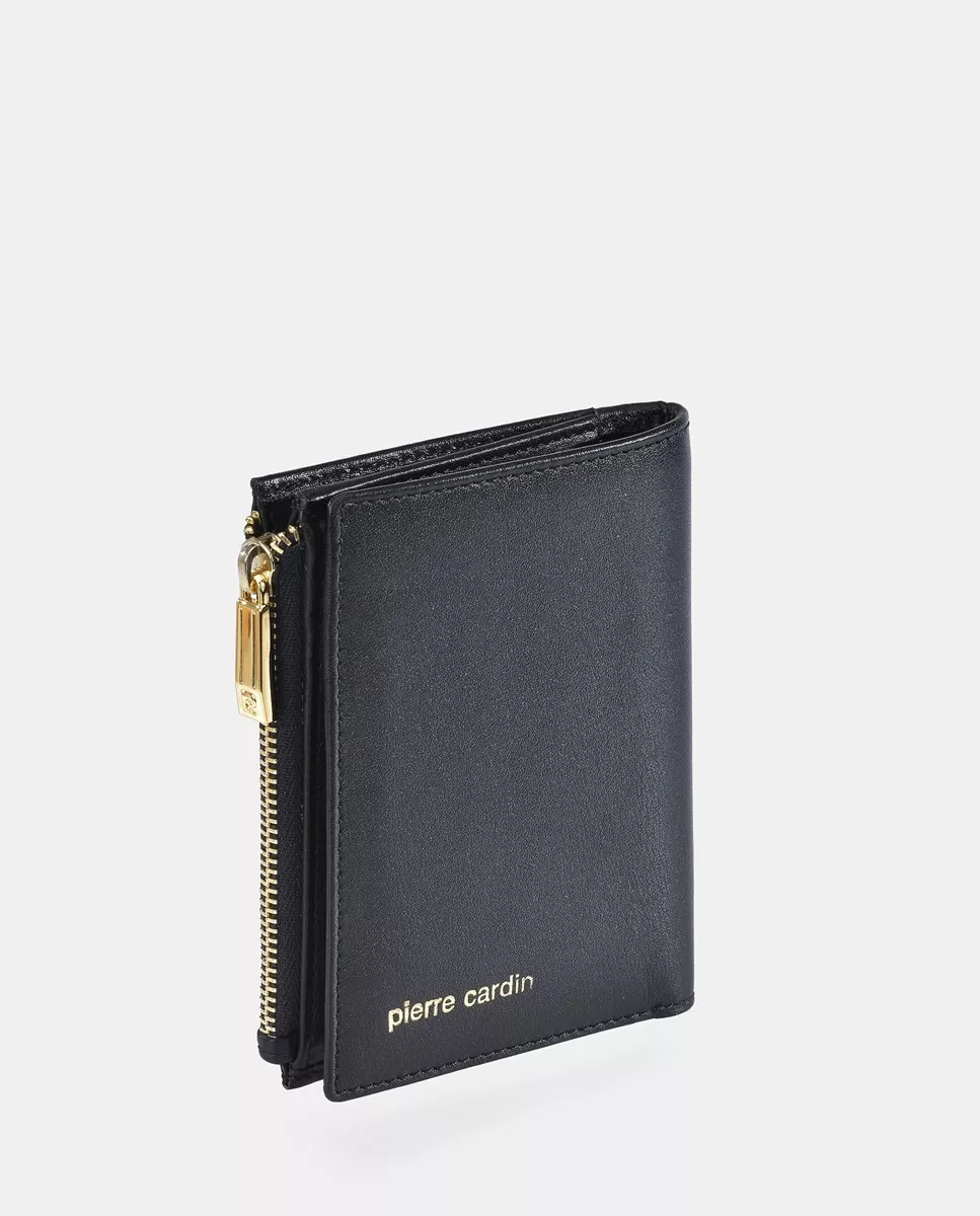 Pierre Cardin - Monedero Pequeño De Piel Negro barato