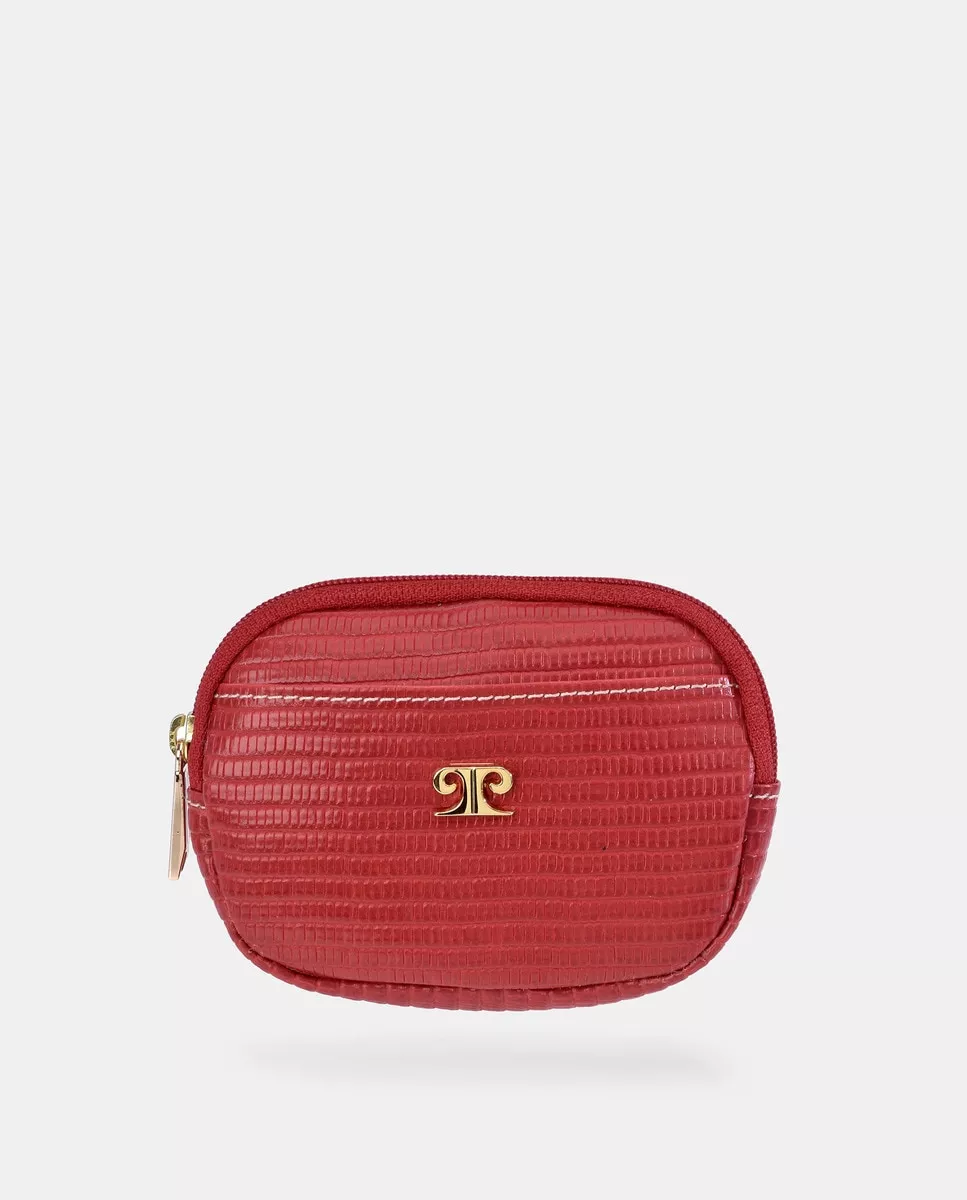 Pierre Cardin - Monedero Pequeño Redondeado En Rojo Con Bolsillo Trasero barato
